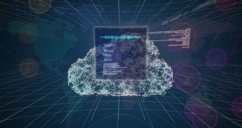 Digital Cloud Computing with Global Connections Grid - Download Free Stock Images Pikwizard.com