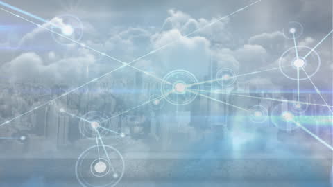 Futuristic Global Network System Animation with Digital Connections