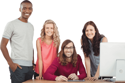 diverse team collaborating at transparent work desk - Download Free Stock Videos Pikwizard.com