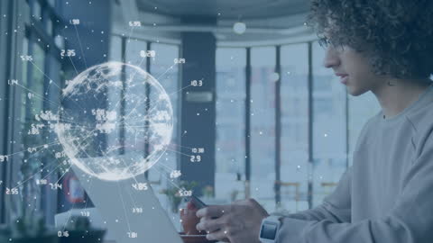 Digital Networking and Data Management Concept with Technology Visualization