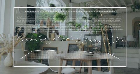 Data Processing in Plant-Packed Cafe Blending Technology and Nature - Download Free Stock Images Pikwizard.com