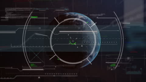 Digital Interface Display over Earth Animation