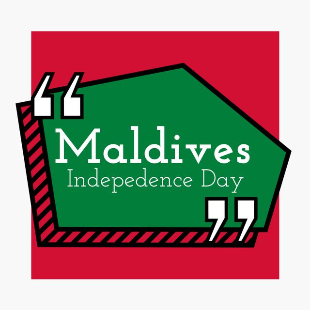 Maldives Independence Day Celebration Card on Red and Green Background - Download Free Stock Templates Pikwizard.com