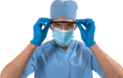 Health Worker Adjusting Glasses and Wearing Protective Gear - Download Free Stock Videos Pikwizard.com