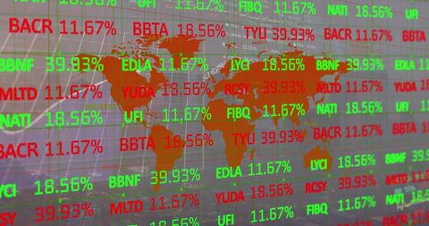 Global Financial Data Over World Map Interface - Download Free Stock Images Pikwizard.com