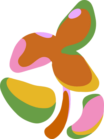 Abstract transparent organic shapes in vibrant colors