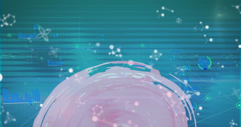 Futuristic Digital Interface with Abstract Molecular Network