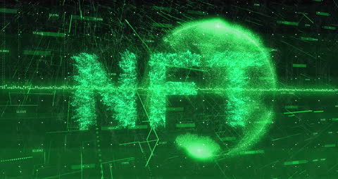 Futuristic NFT Technology with Digital Data Globe Animation