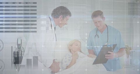 Medical Team Analyzing Patient Vitals in Hospital