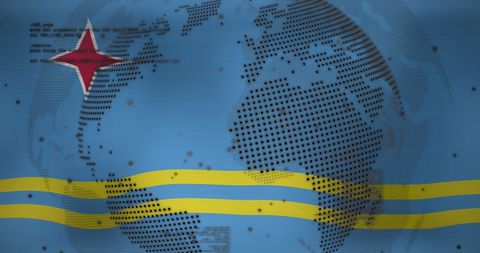 Global Data Processing with Aruba Flag in Background Illustrates Security - Download Free Stock Images Pikwizard.com
