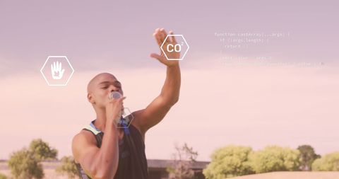 Digital Overlay on Athlete Connecting Sports and Technology