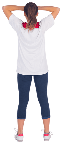 Transparent Back View of Disappointed Football Fan in Casual Outfit