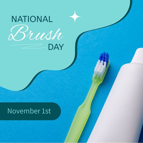 national brush day celebration with toothbrush and toothpaste - Download Free Stock Templates Pikwizard.com