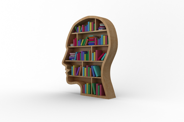 Transparent Bookcase Head Shaped With Colorful Books Concept - Download Free Stock Videos Pikwizard.com