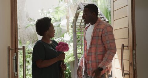 Warm Homecoming Greeting with Pink Flowers