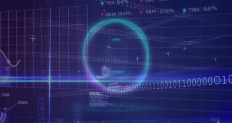 Animated Finance Background with Binary Code