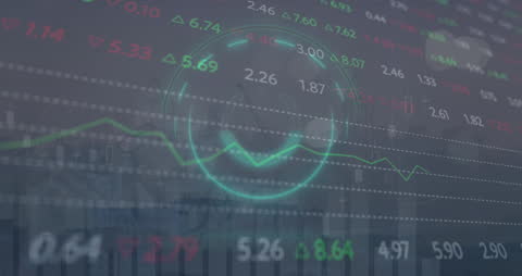 Digital Power Button Overlay with Stock Market Data