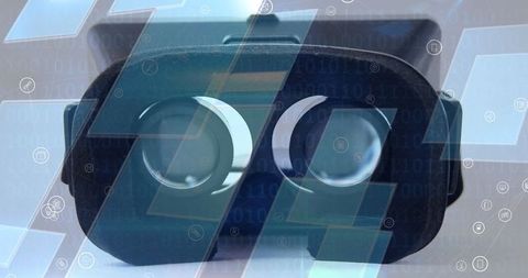 Virtual Reality Headset Mixed with Digital Interface Concepts