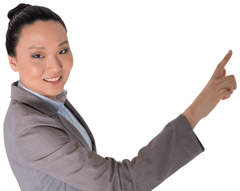 businesswoman pointing with energy on transparent background - Download Free Stock Videos Pikwizard.com