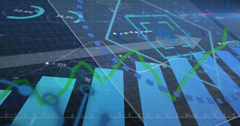Dynamic Financial Data and Charts on Digital Interface - Download Free Stock Images Pikwizard.com