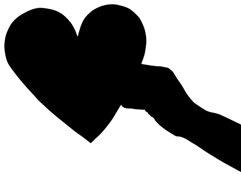 Heart shadow on transparent background for love themes