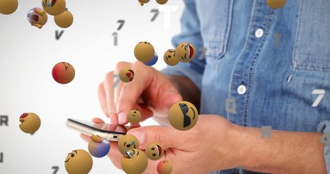 Social Media Emojis Floating Near Smartphone Use - Download Free Stock Images Pikwizard.com