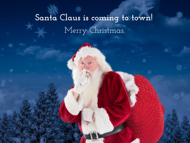 Santa Claus Secrecy In Festive Season Greeting - Download Free Stock Templates Pikwizard.com