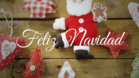 Feliz Navidad Text with Festive Christmas Decorations