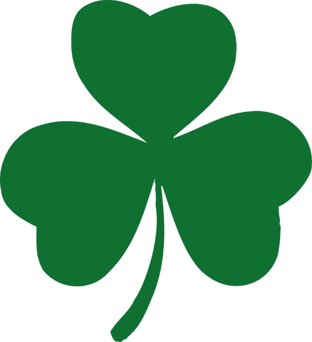 Green clover leaf silhouette on transparent background
