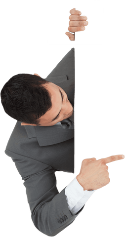 Businessman Holding Invisible Business Card with Room for Text