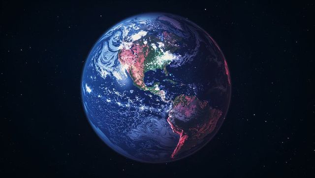 Planet earth view from space focusing on western hemisphere