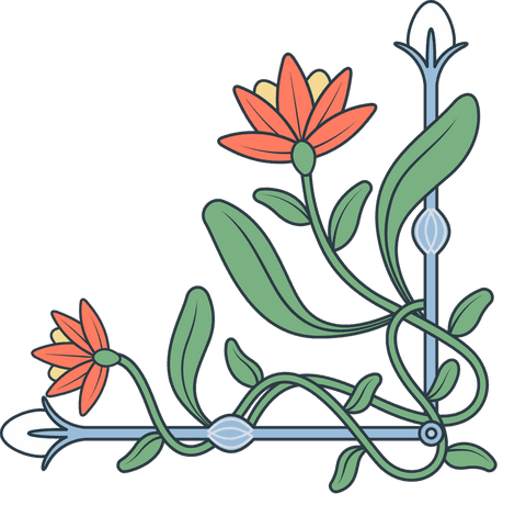 transparent botanical corner frame with orange daisies and green leaves - Download Free Stock Videos Pikwizard.com