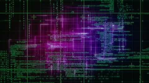 Glowing Digital Interface with Data and Networking Concepts