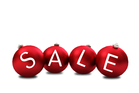 Christmas Ornament Sale Text on Transparent Background