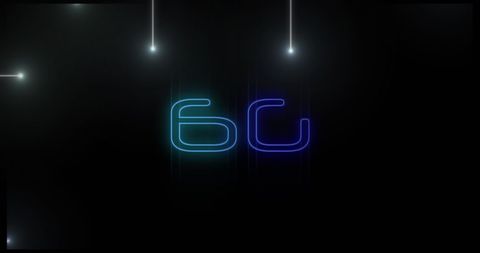 Futuristic 6G Technology Concept with Glowing Lights