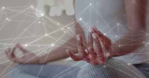 Meditative Tranquility with Digital Connectivity Overlay