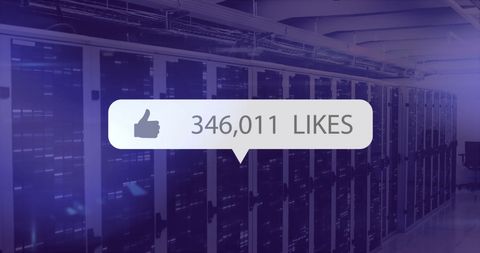 Digital Likes and Thumbs Up Over Data Center Servers