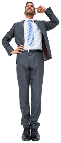 confident businessman thinking in suit on transparent background - Download Free Stock Videos Pikwizard.com