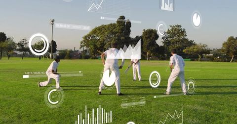 Cricket training with augmented reality performance analytics on public grass field