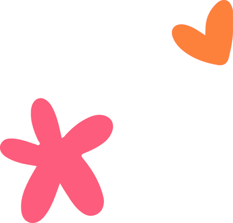 Pink Star and Orange Heart on Transparent Background, Abstract Design - Download Free Stock Videos Pikwizard.com