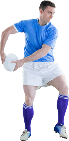 Athletic Rugbyman in Action Posing with Rugby Ball on Transparent Background - Download Free Stock Videos Pikwizard.com
