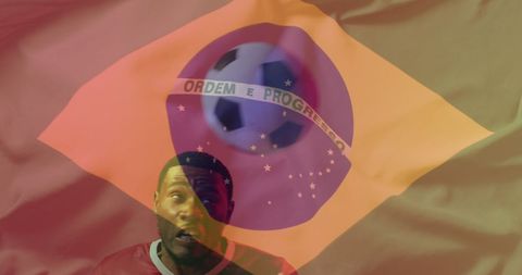 Soccer Player Embodied With Brazilian Flag Pride