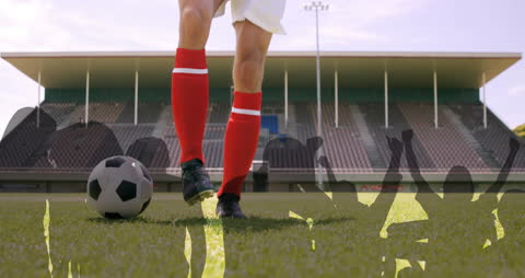 Soccer Player Kicking Ball with Social Distancing Animations