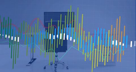 Data Analytics Overlaid on Modern Office Workspace - Download Free Stock Images Pikwizard.com