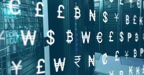 Digital Currency and Server Racks in Modern Data Center - Download Free Stock Images Pikwizard.com