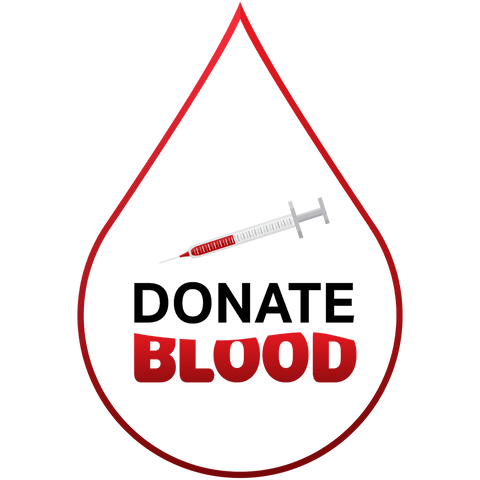 Transparent blood donation syringe illustration