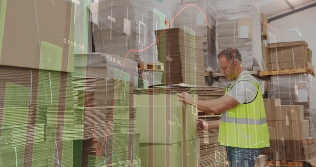 Warehouse Worker Managing Inventory with Digital Interface in Industrial Setting - Download Free Stock Images Pikwizard.com