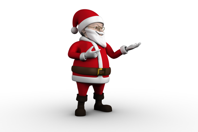 Cute Cartoon Santa Claus with Transparent Background Pointing - Download Free Stock Videos Pikwizard.com