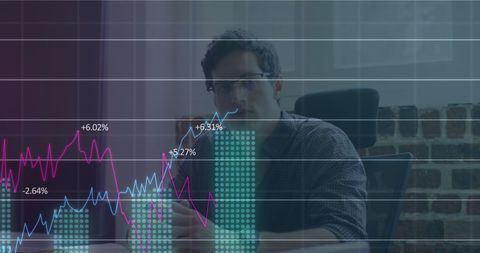 Analyzing Global Financial Data Overlaying Confident Businessman - Download Free Stock Images Pikwizard.com