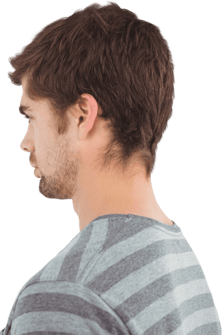 Transparent Profile View of Pensive Man in Striped Shirt - Download Free Stock Videos Pikwizard.com